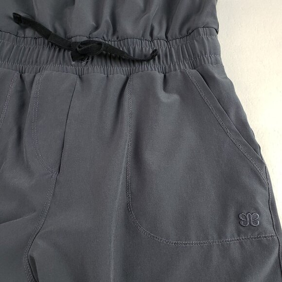 Albion Jetsetter Cap Sleeve Jumpsuit Womens XXS Gray Cinch Waist Ankle Zipper - Picture 6 of 14